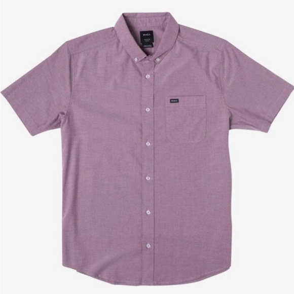 RVCA Men’s Thatll Do Stretch Button Down Shirt Modern Fit‎ Size XL Oxford - Picture 1 of 6